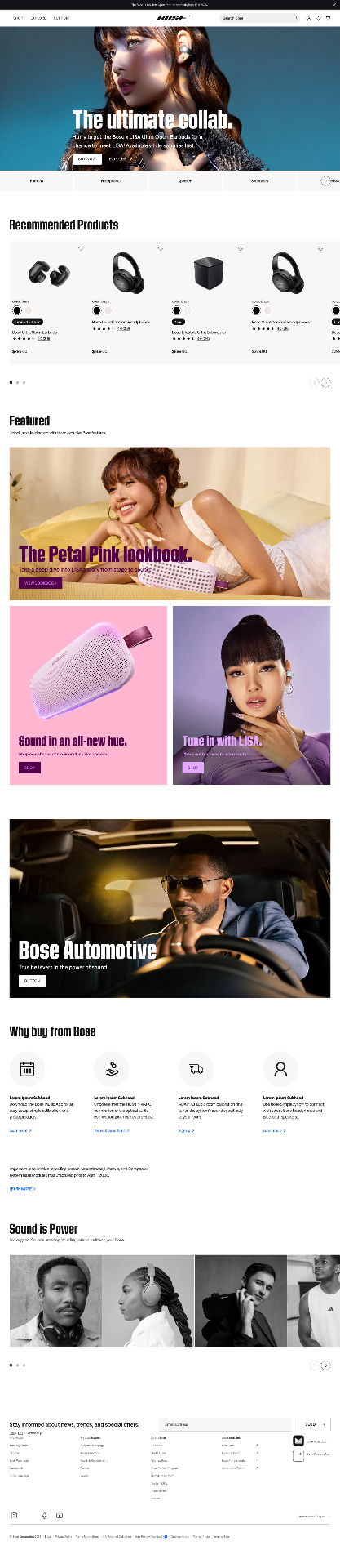 Homepage — Start of sale phase.