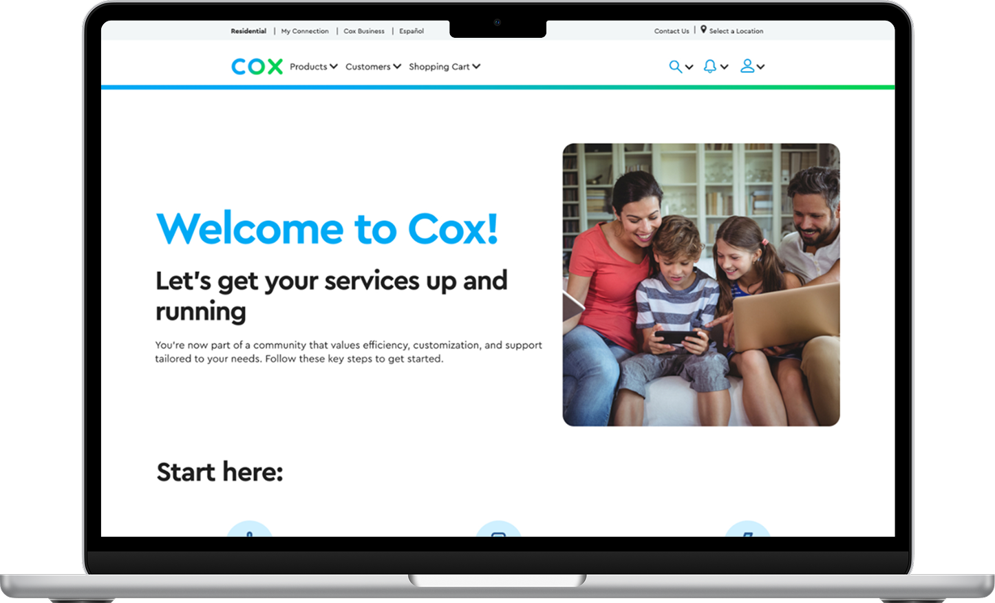 Cox Welcome — A focused onboarding experience for new residential customers